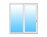 Posuvné dveře s bočním dílem (posuvné vlevo)