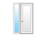 Jednodílné vchodové dveře s bočním dílem (pravé)