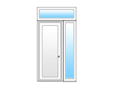 Jednodílné vchodové dveře s bočním dílem a nadsvětlíkem (levé)